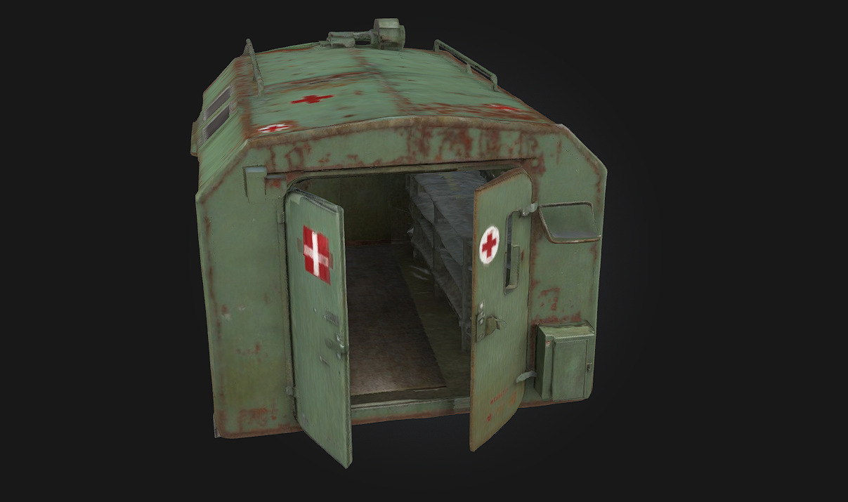 Rustic Medical Shelter A Lifeline in the Wilderness 3D model_7
