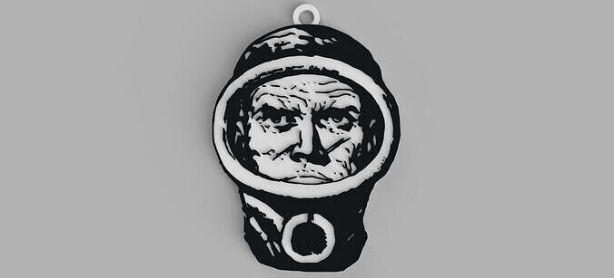 El Eternauta Mask Head Logo 2 key chain Free 3D print model