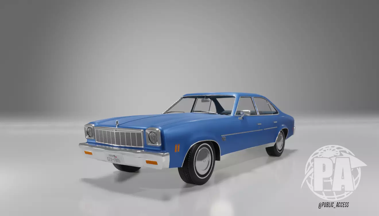 1975 Chevy Malibu Classic 4 door Low-poly 3D model