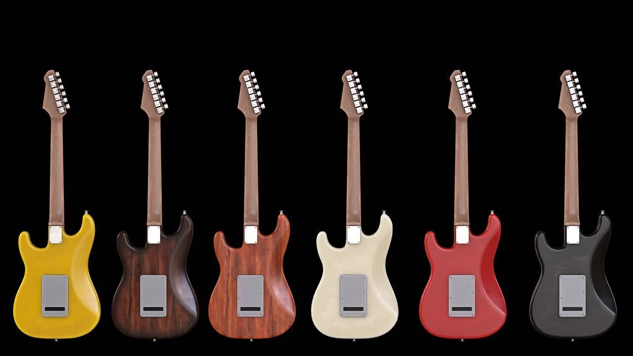 Guitar Stratocaster Low-poly 3D model_2