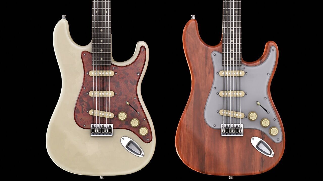 Guitar Stratocaster Low-poly 3D model_4