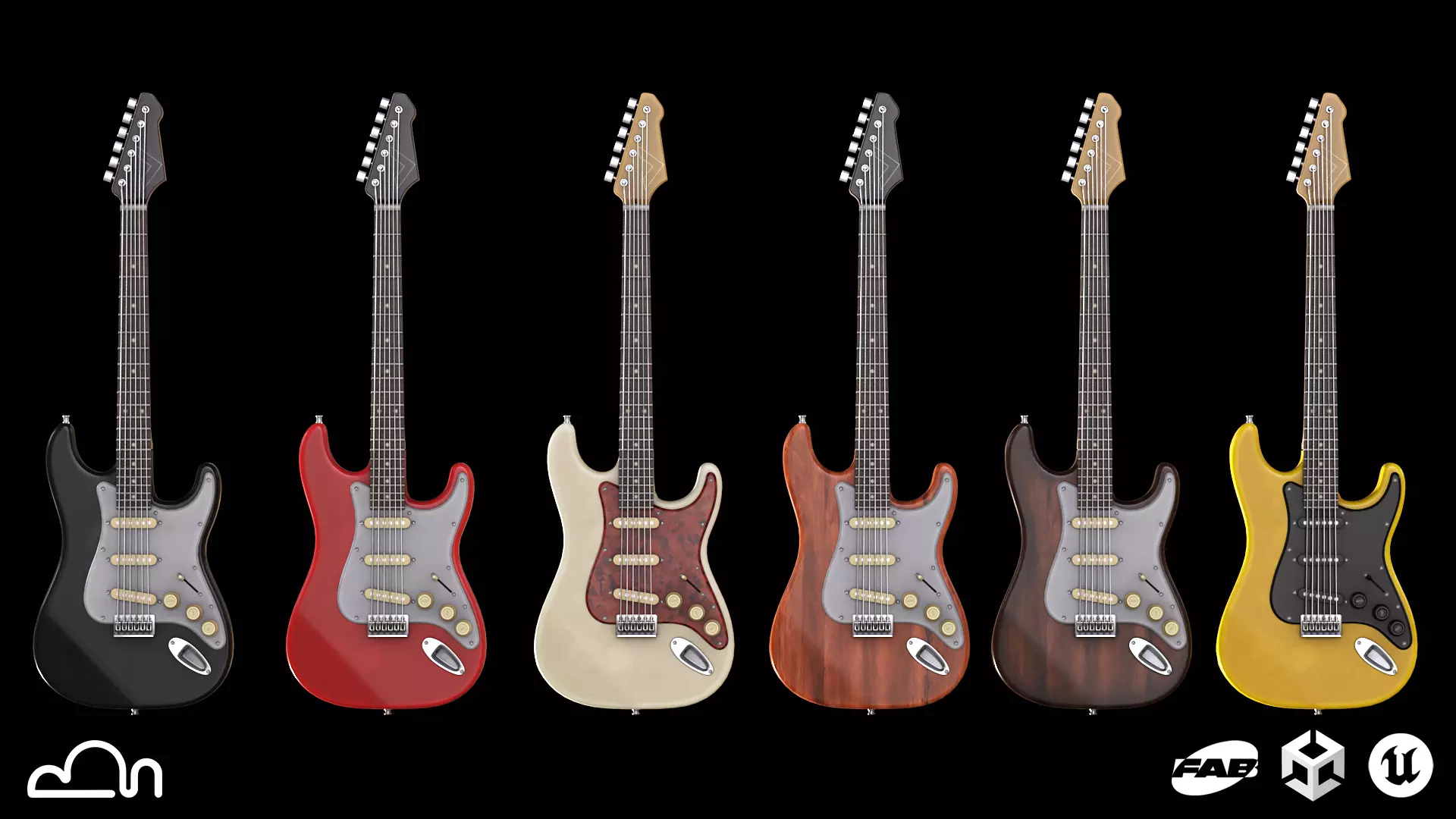 Guitar Stratocaster Low-poly 3D model_0