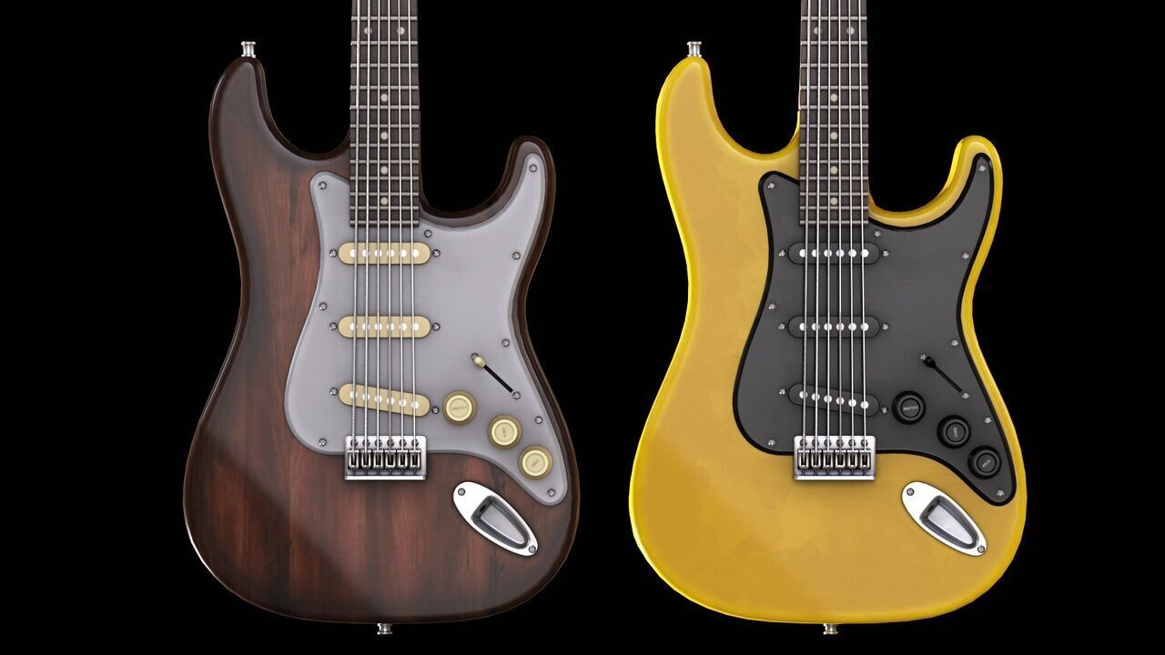 Guitar Stratocaster Low-poly 3D model_6