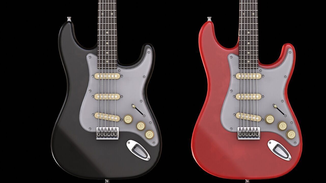 Guitar Stratocaster Low-poly 3D model_3