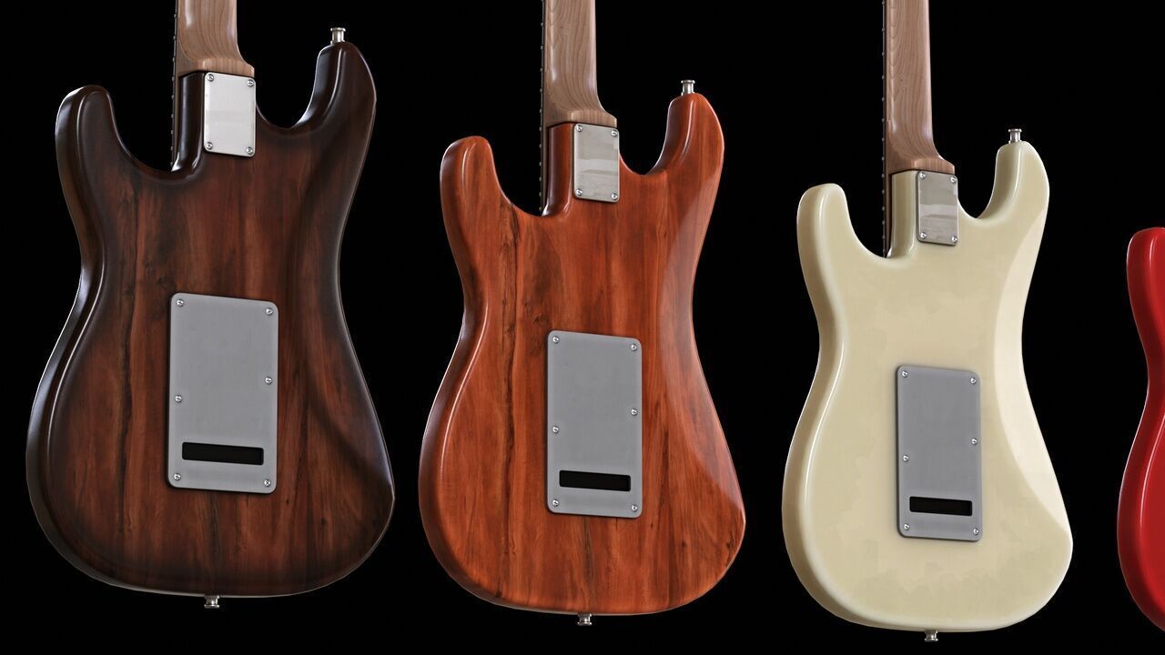 Guitar Stratocaster Low-poly 3D model_5