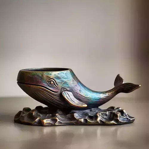 Decorative whale-shaped pot
