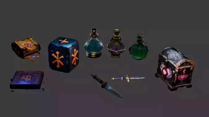 Mystic Game Props Stylized 3D Asset Pack