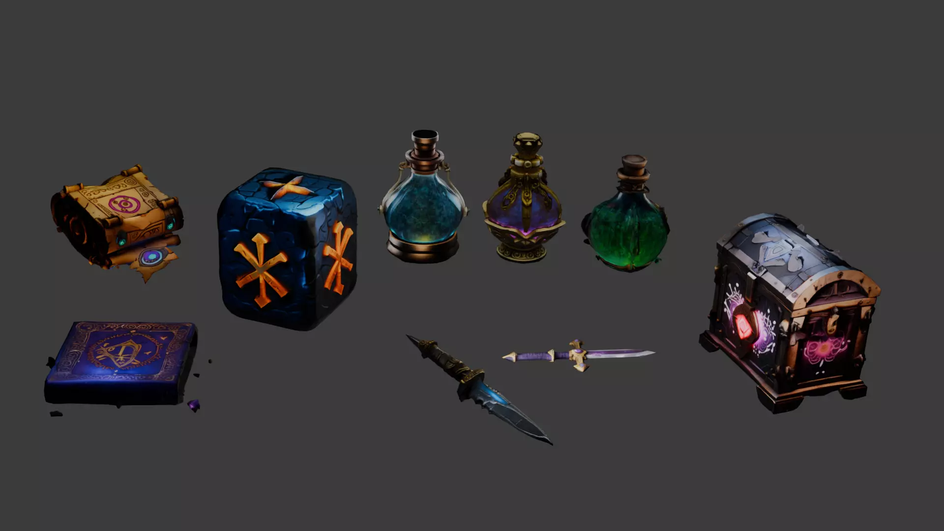 Mystic Game Props Stylized 3D Asset Pack Low-poly 3D model_0