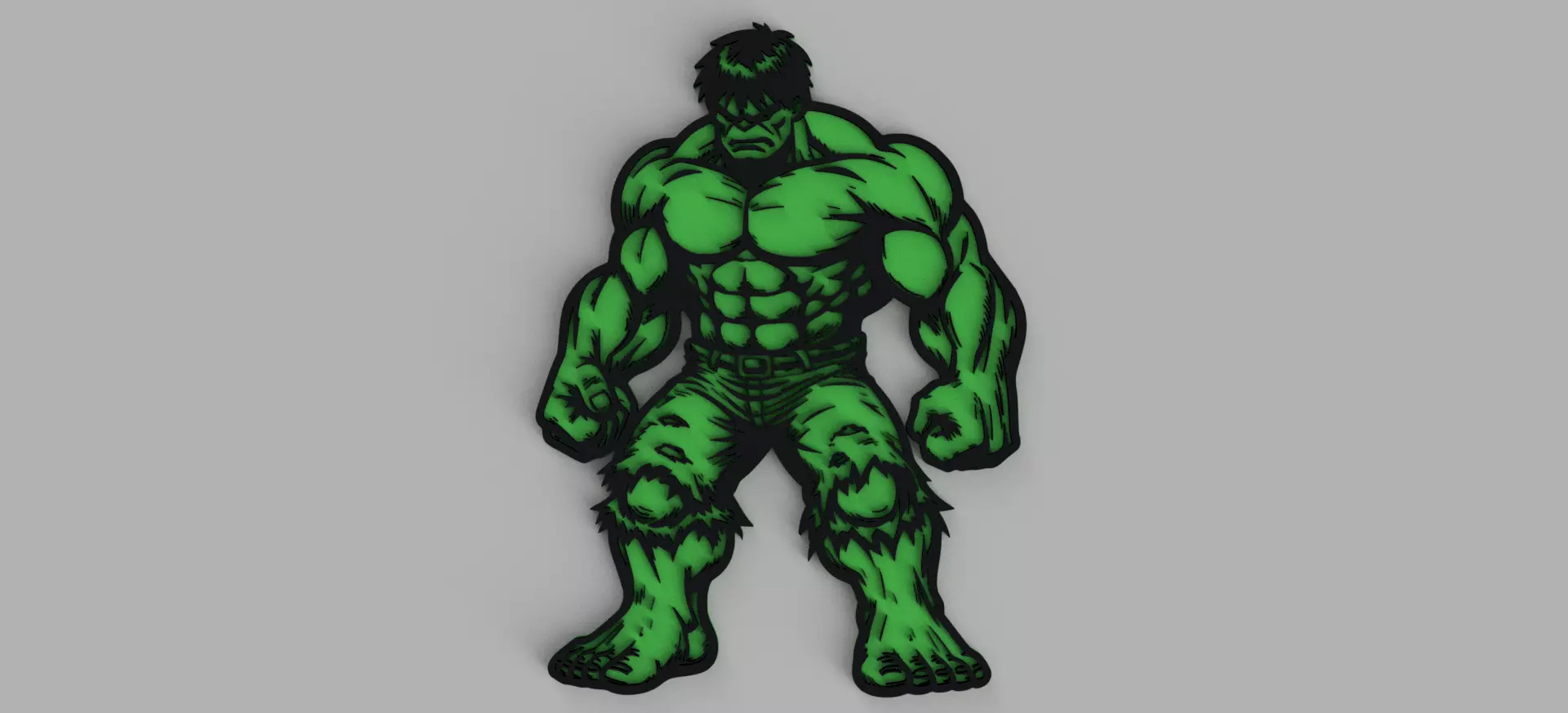 Hulk Logo Picture Wall Free 3D print model