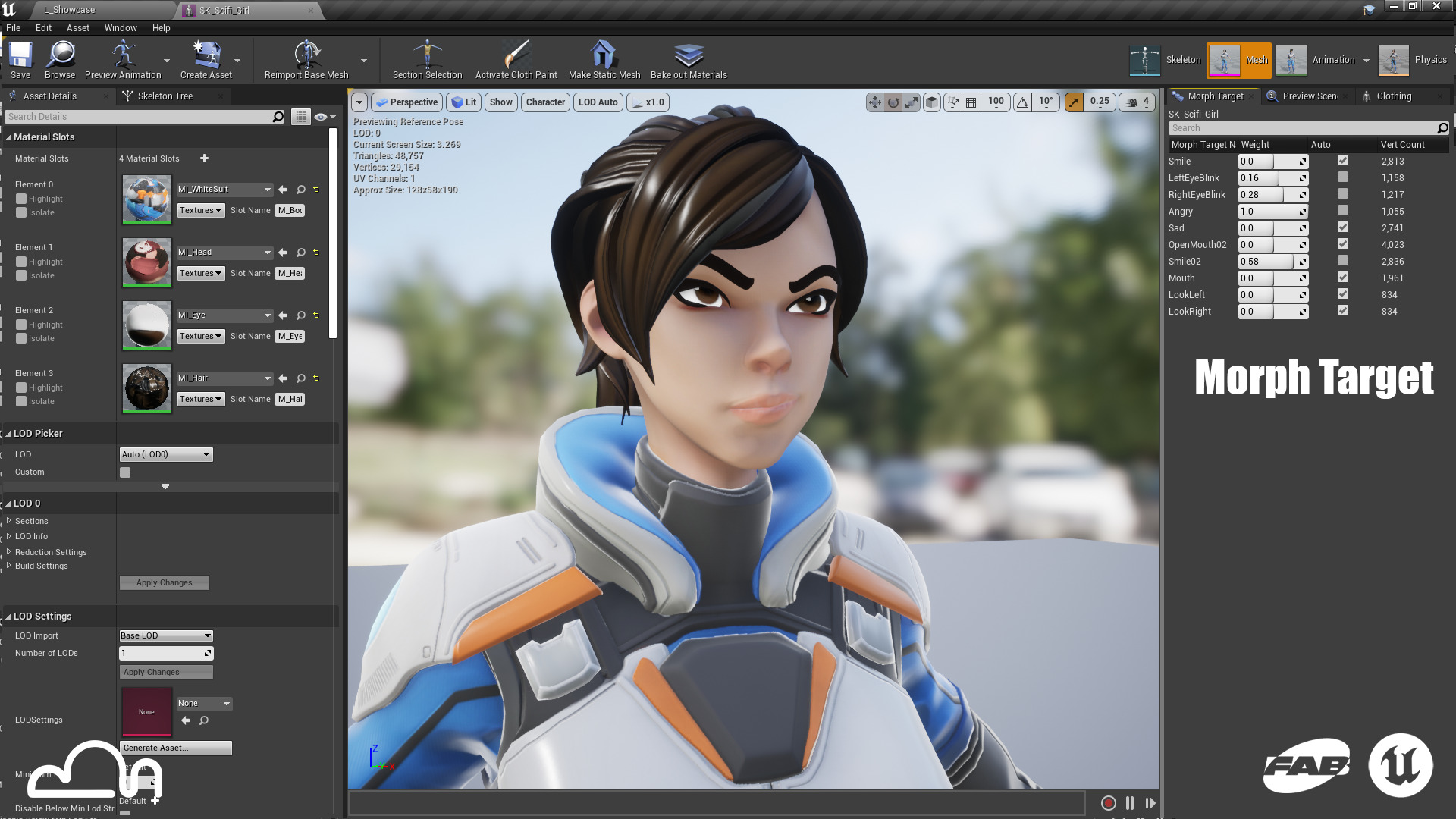 Stylized Sci-fi Girl Low-poly 3D model_10