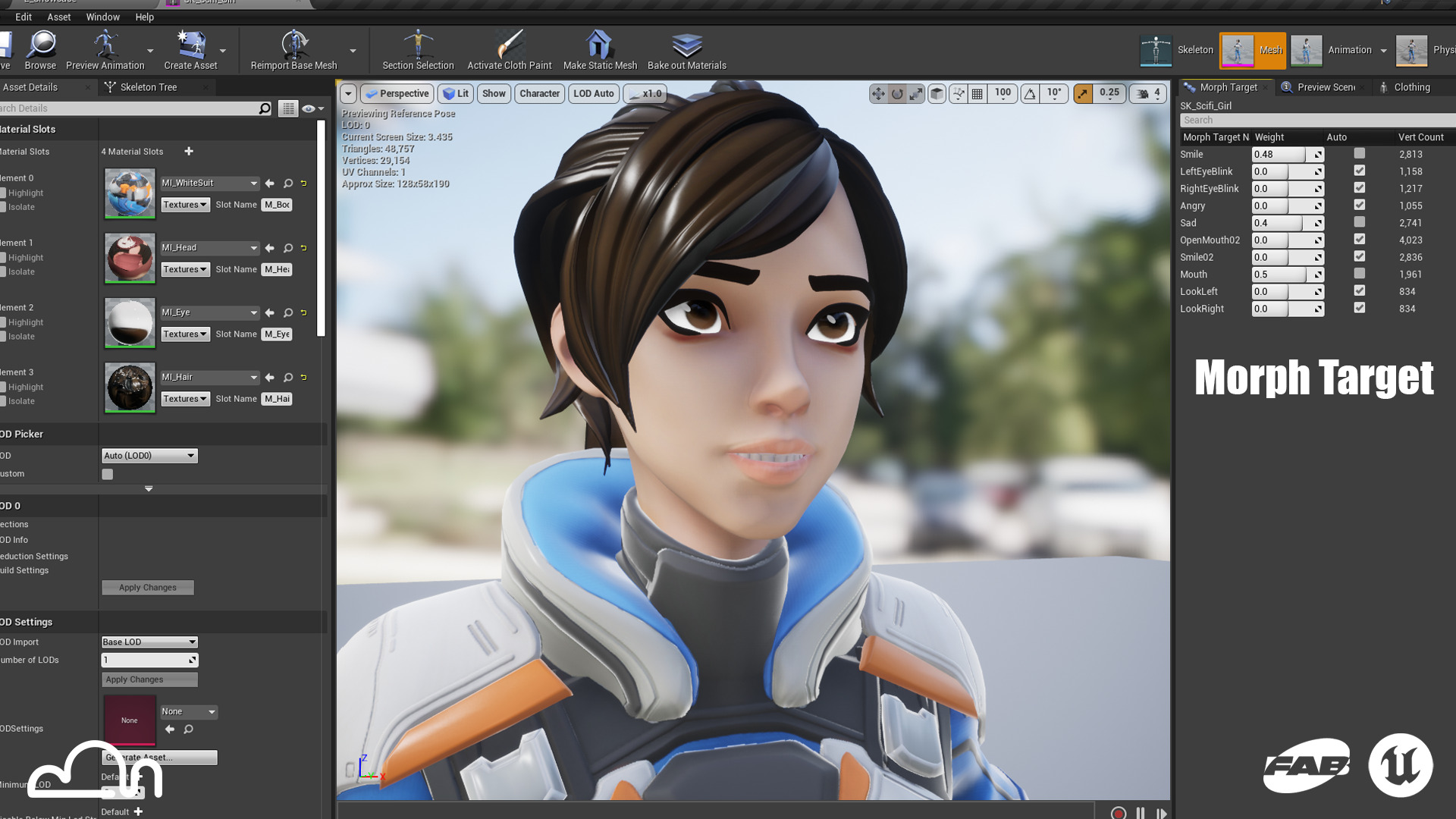 Stylized Sci-fi Girl Low-poly 3D model_9