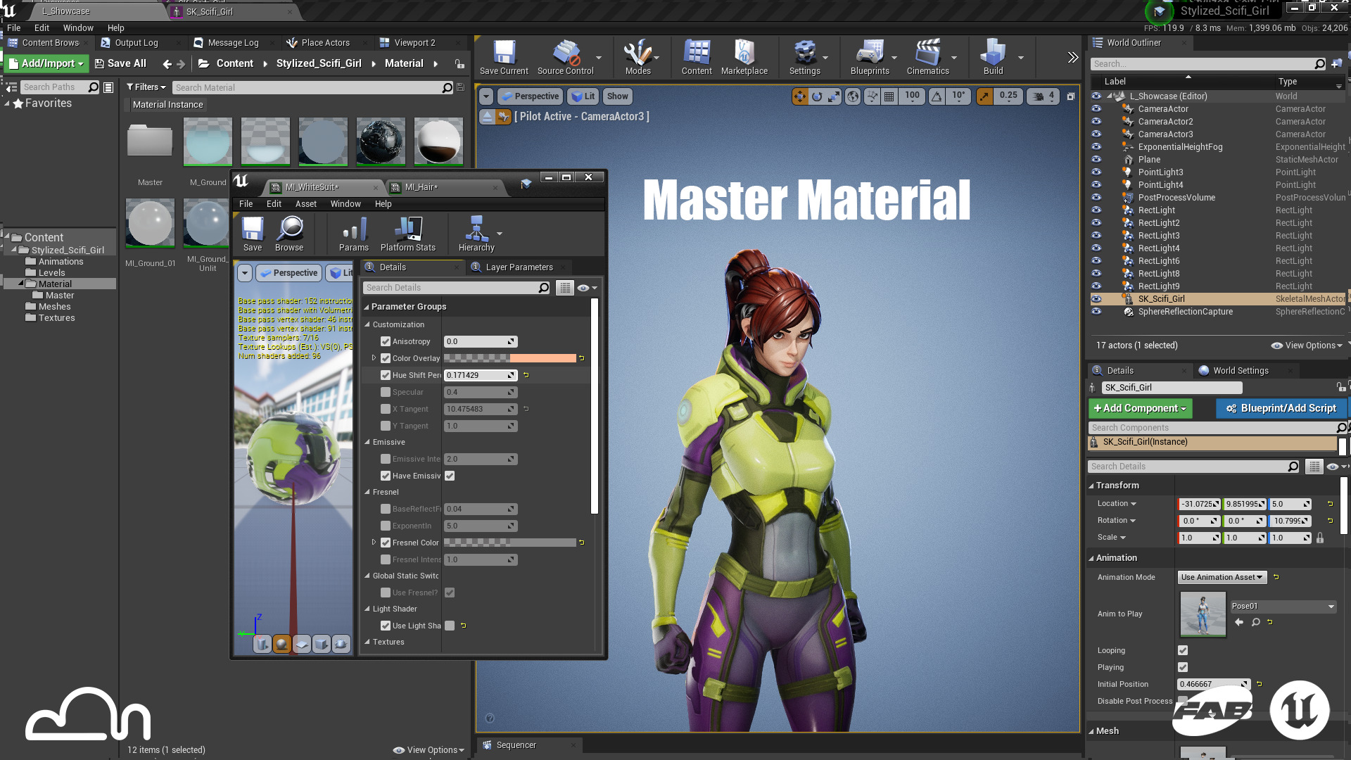 Stylized Sci-fi Girl Low-poly 3D model_8