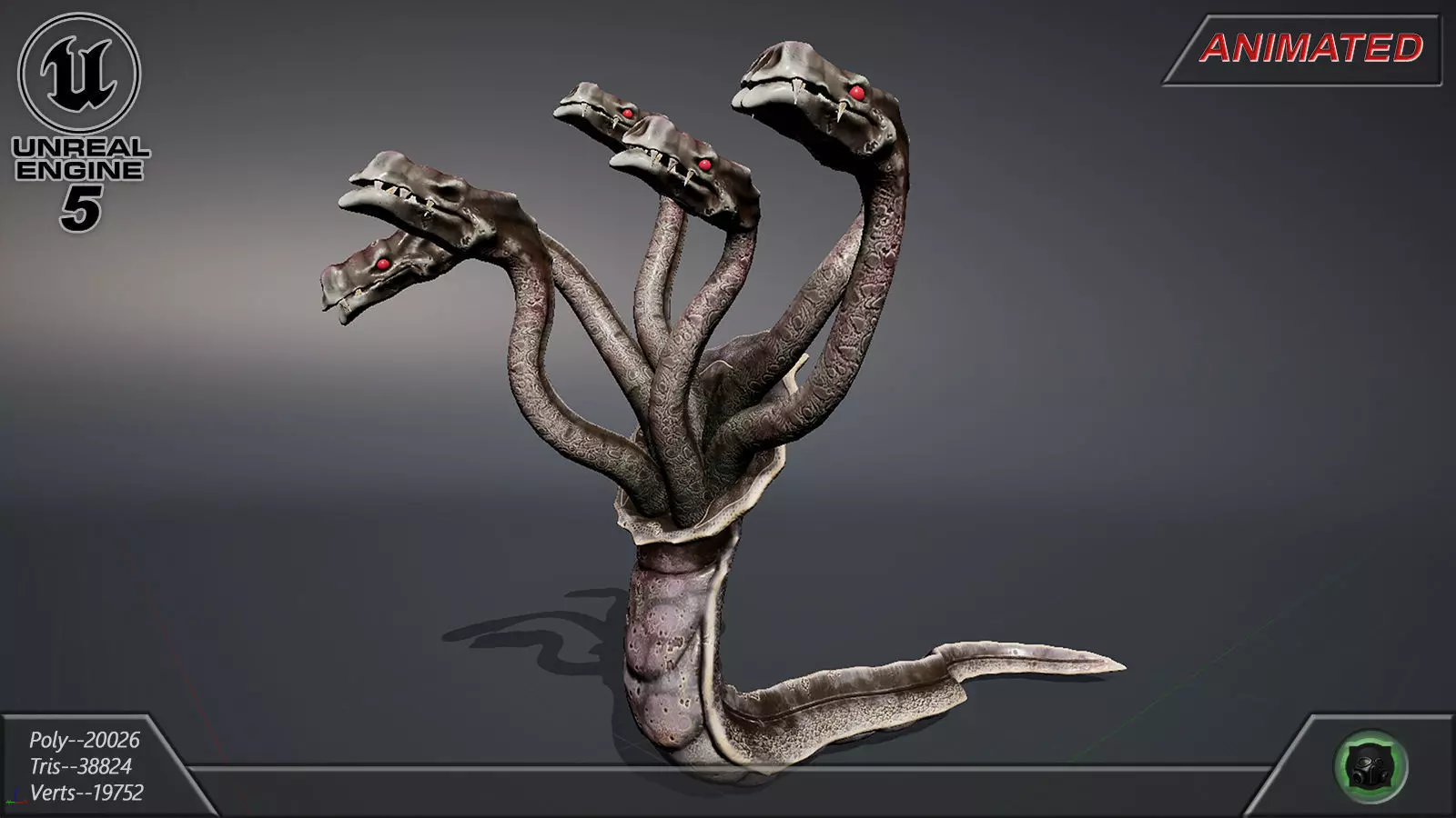 Hydra Low-poly 3D model_9