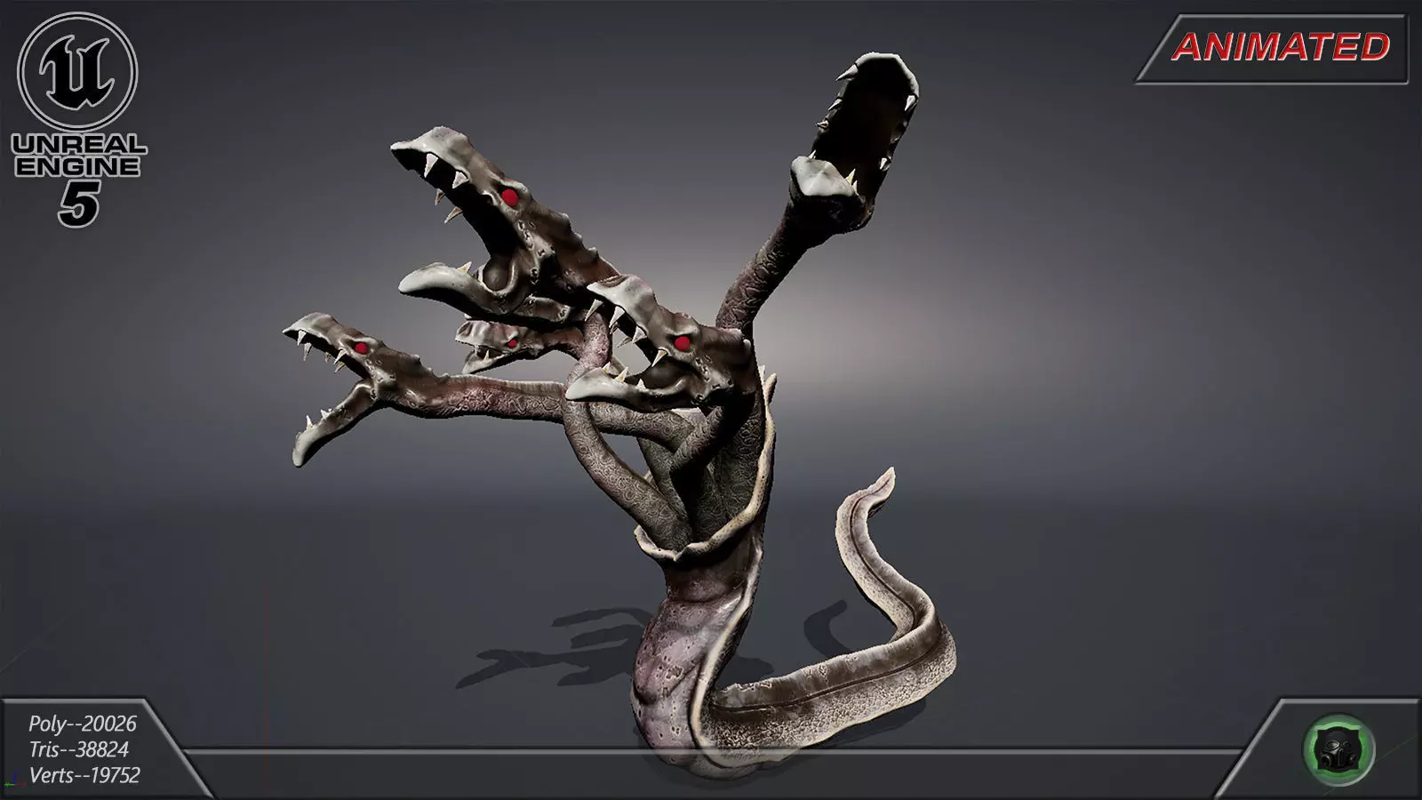 Hydra Low-poly 3D model_6