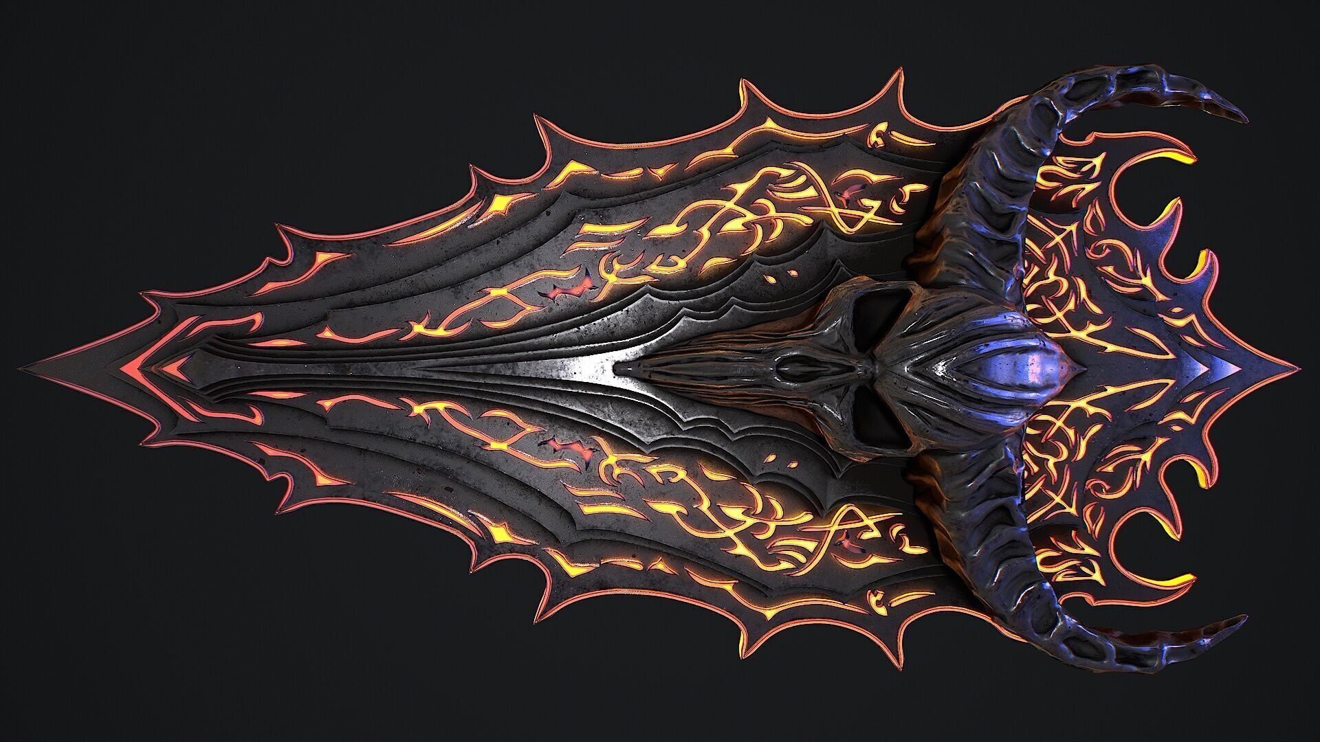 Fantasy shield 1 game ready 3d model Low-poly 3D model_7