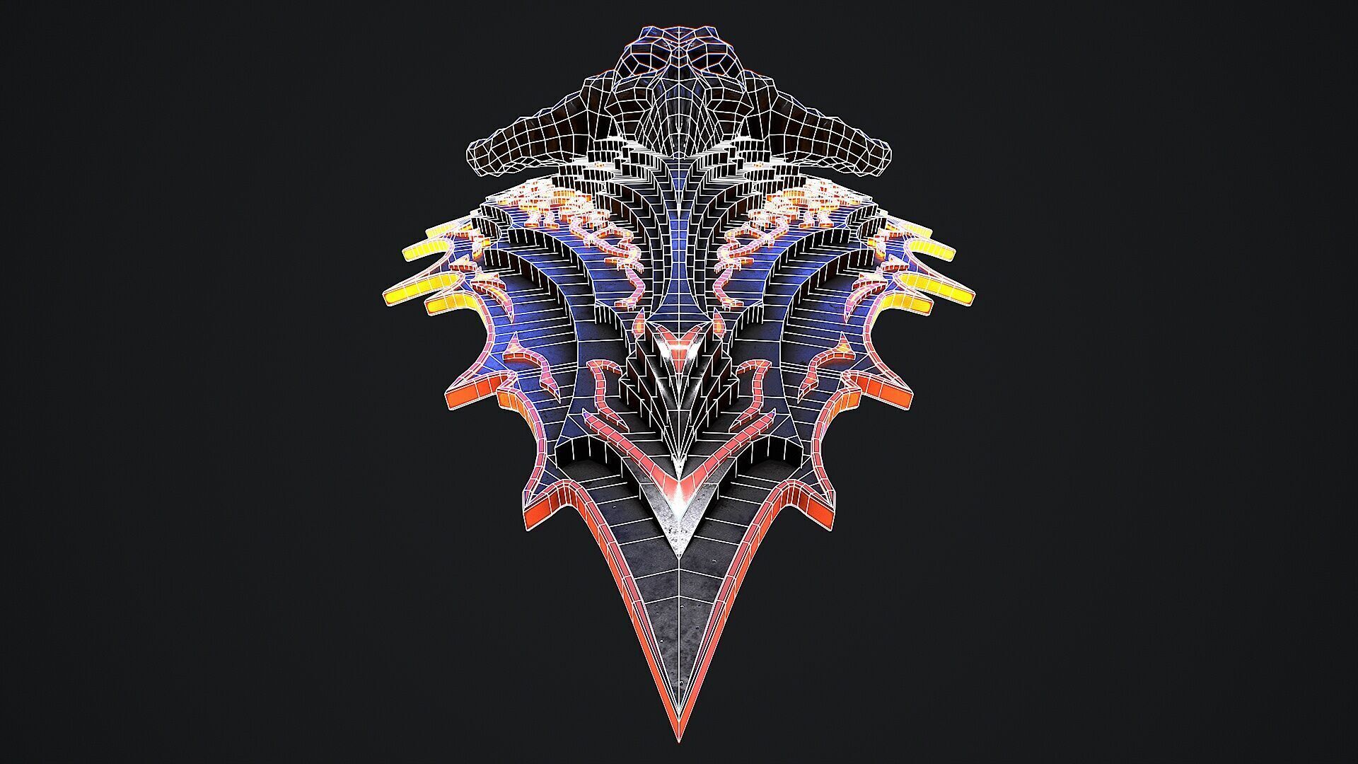 Fantasy shield 1 game ready 3d model Low-poly 3D model_12