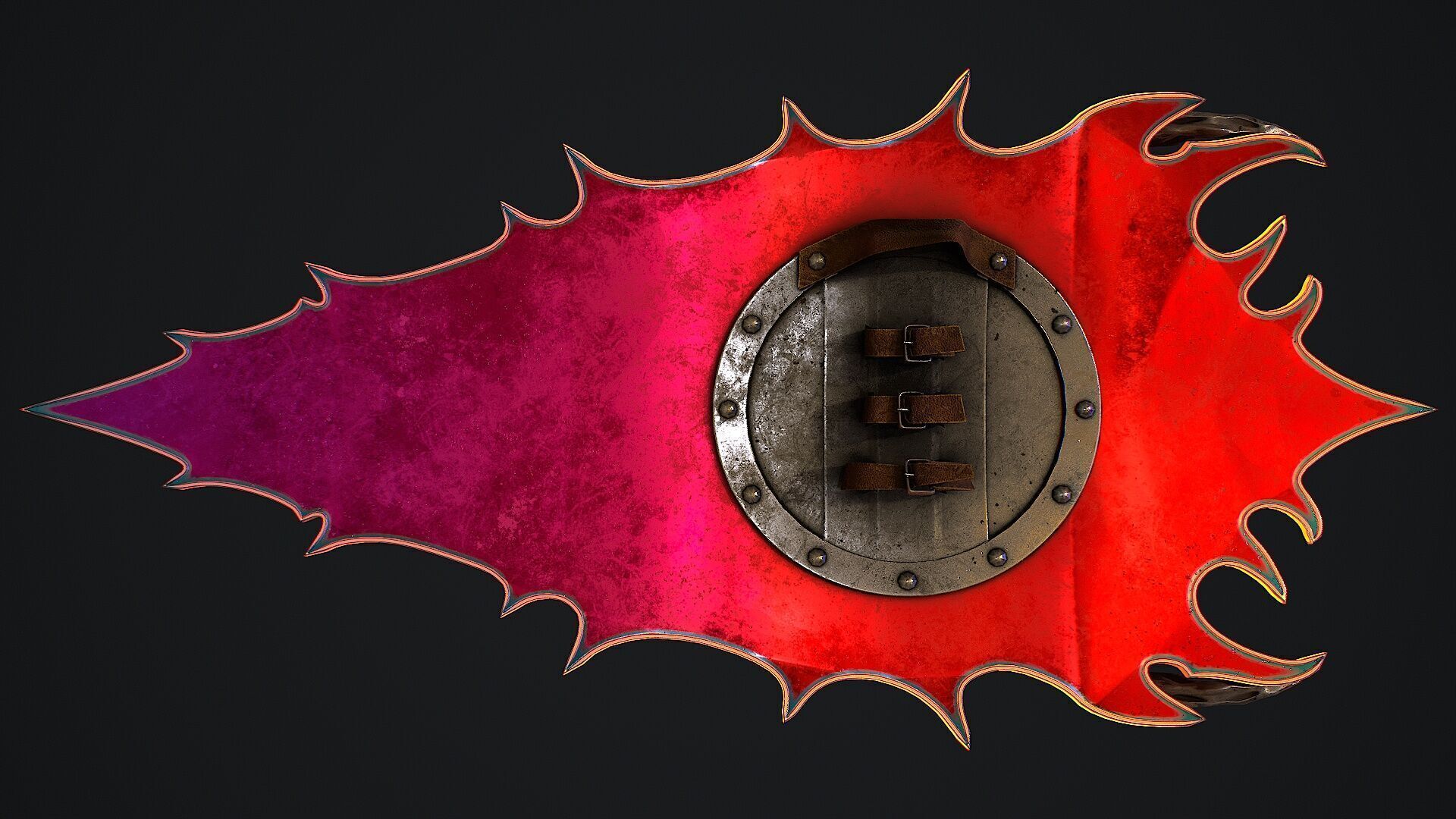 Fantasy shield 1 game ready 3d model Low-poly 3D model_9