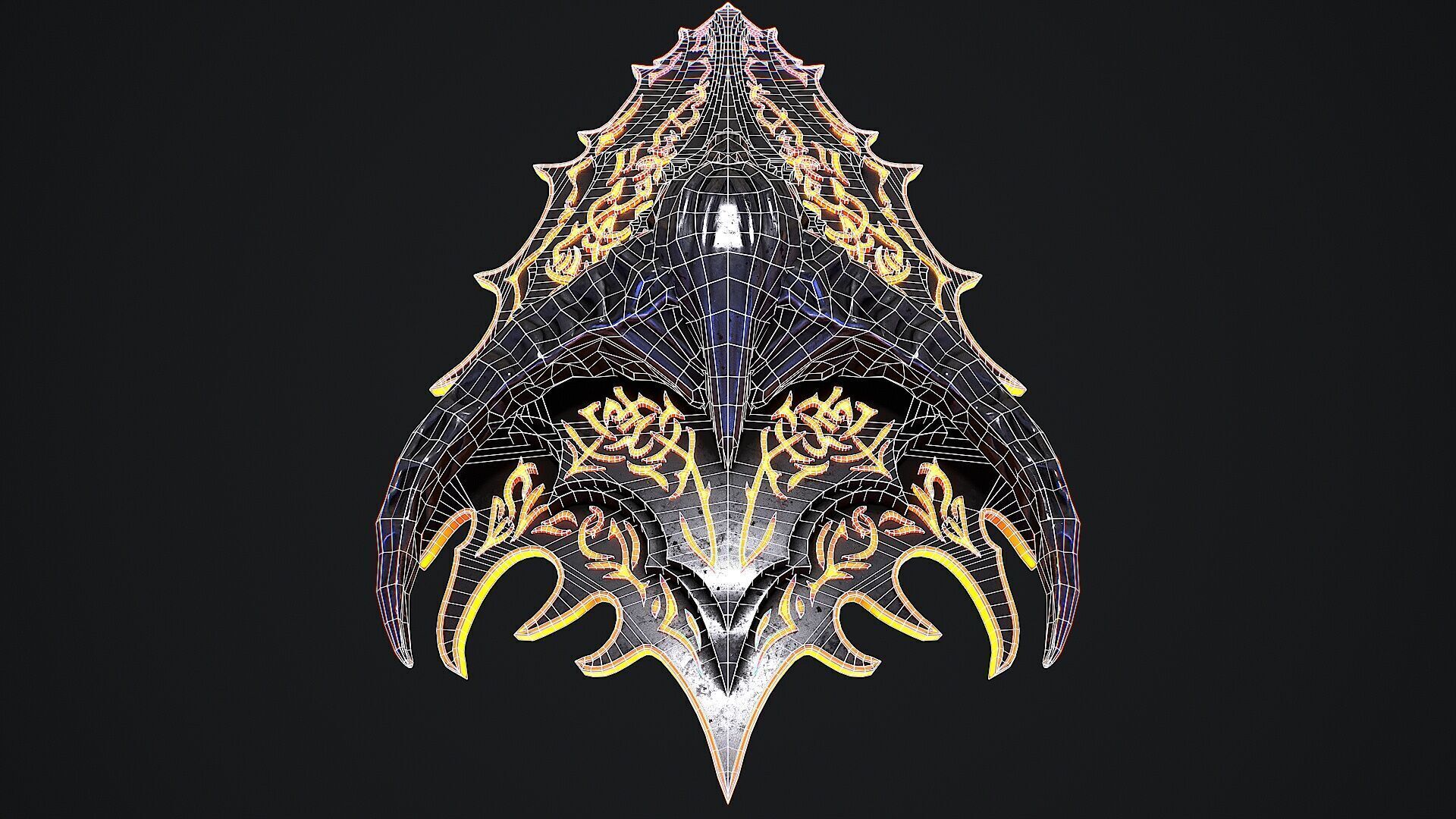 Fantasy shield 1 game ready 3d model Low-poly 3D model_14