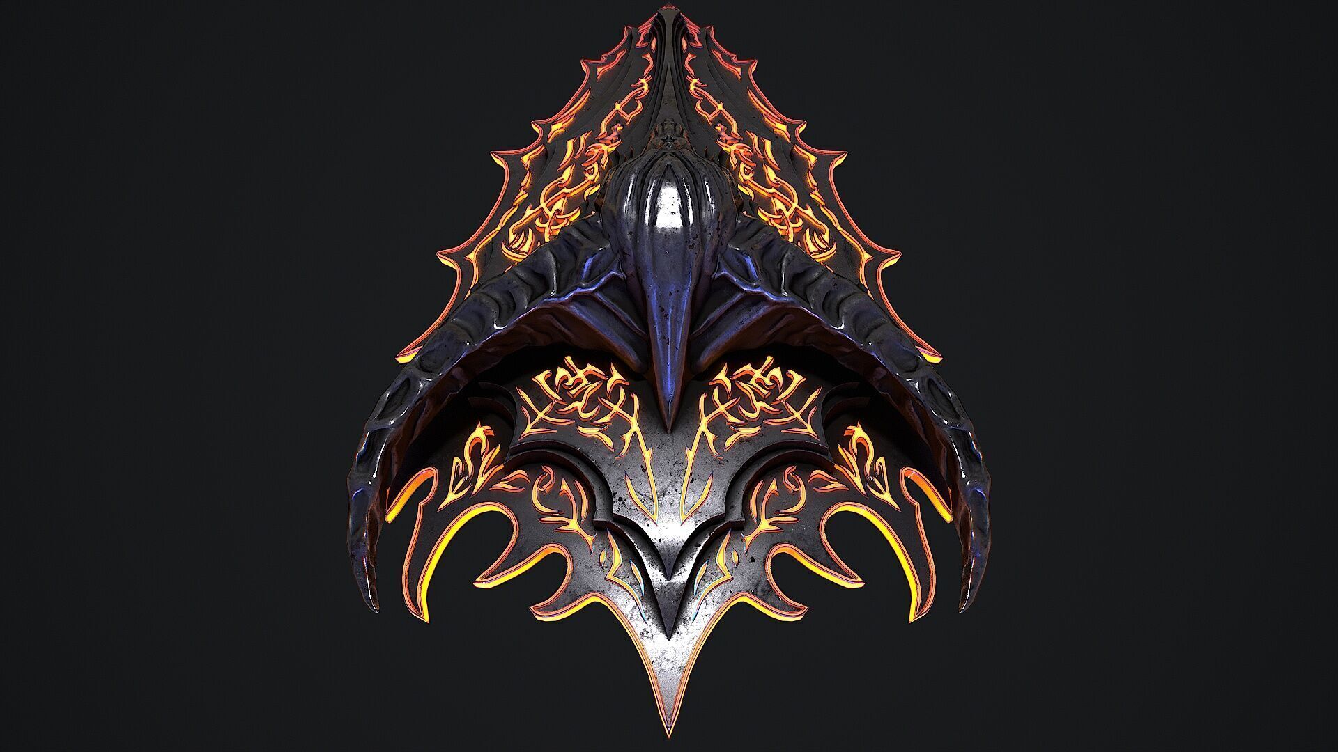 Fantasy shield 1 game ready 3d model Low-poly 3D model_13