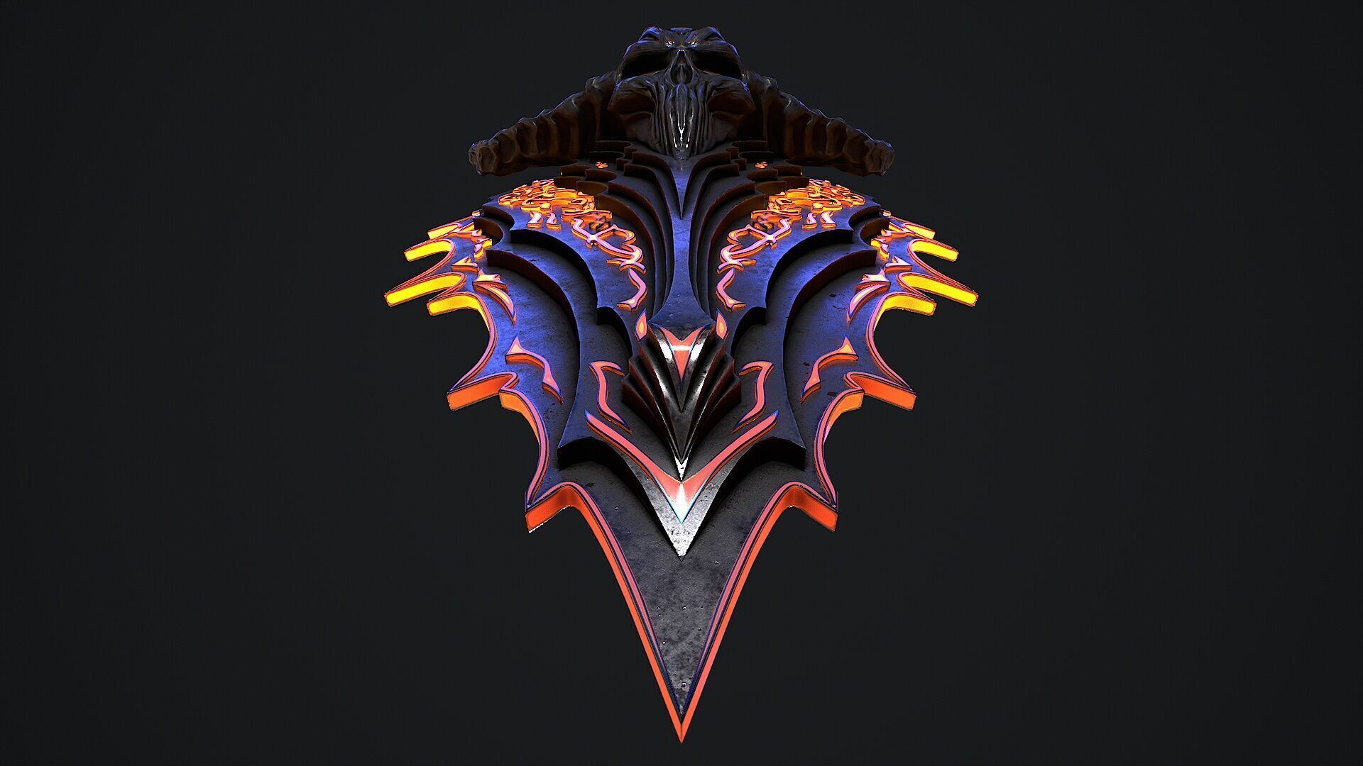 Fantasy shield 1 game ready 3d model Low-poly 3D model_11