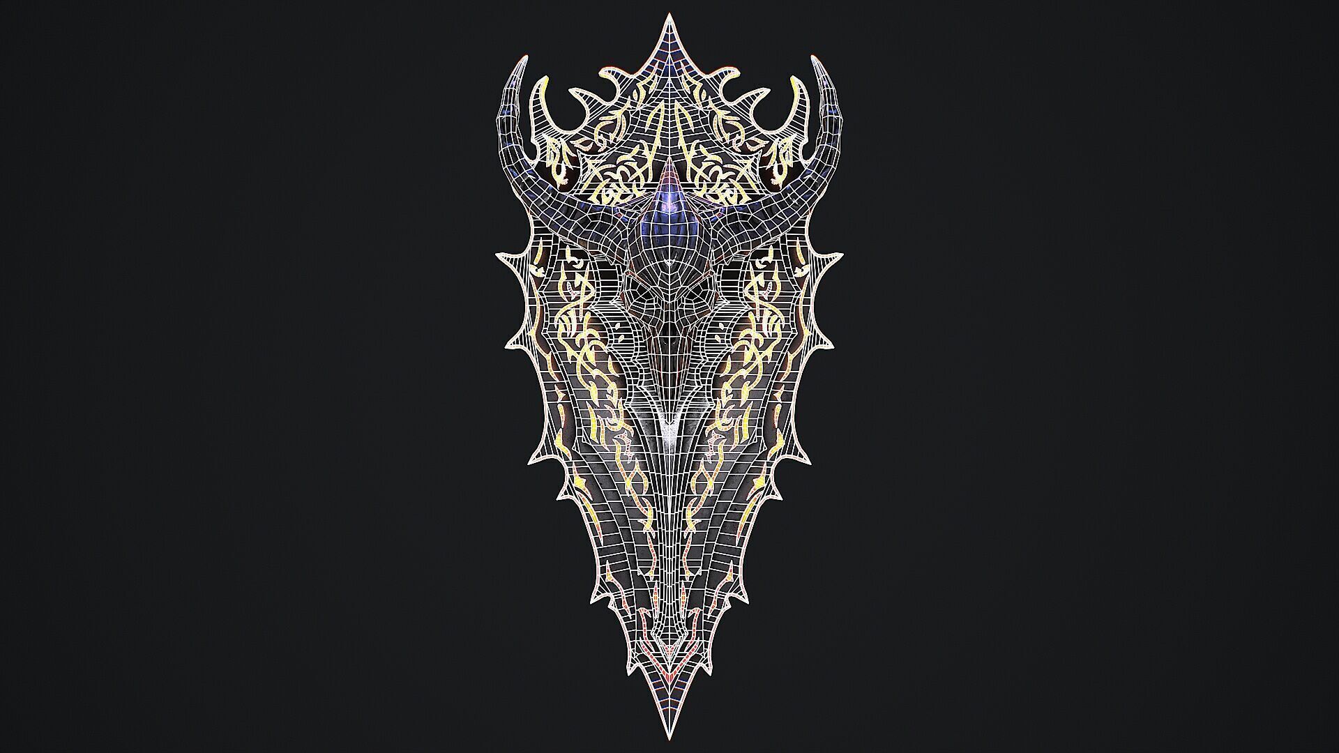 Fantasy shield 1 game ready 3d model Low-poly 3D model_4