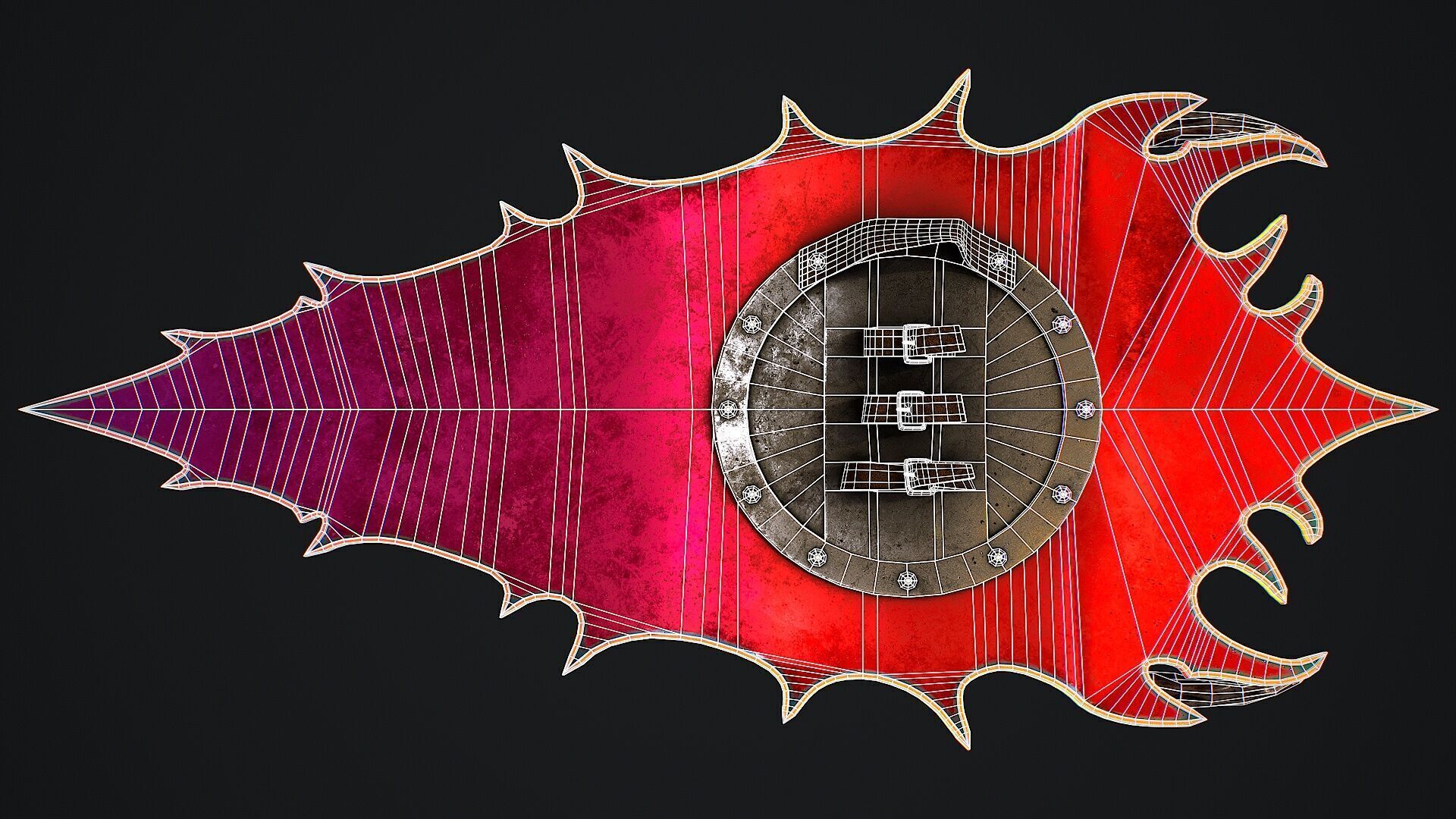 Fantasy shield 1 game ready 3d model Low-poly 3D model_10