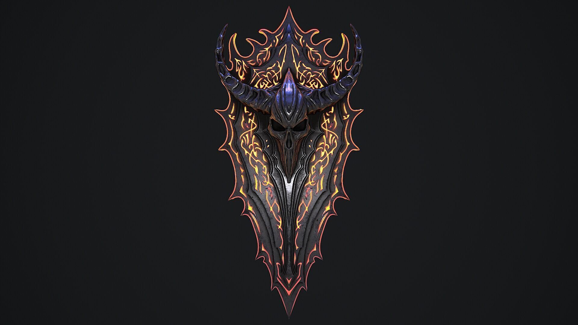 Fantasy shield 1 game ready 3d model Low-poly 3D model_3