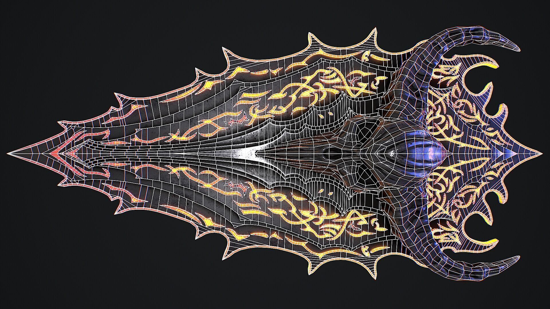 Fantasy shield 1 game ready 3d model Low-poly 3D model_8