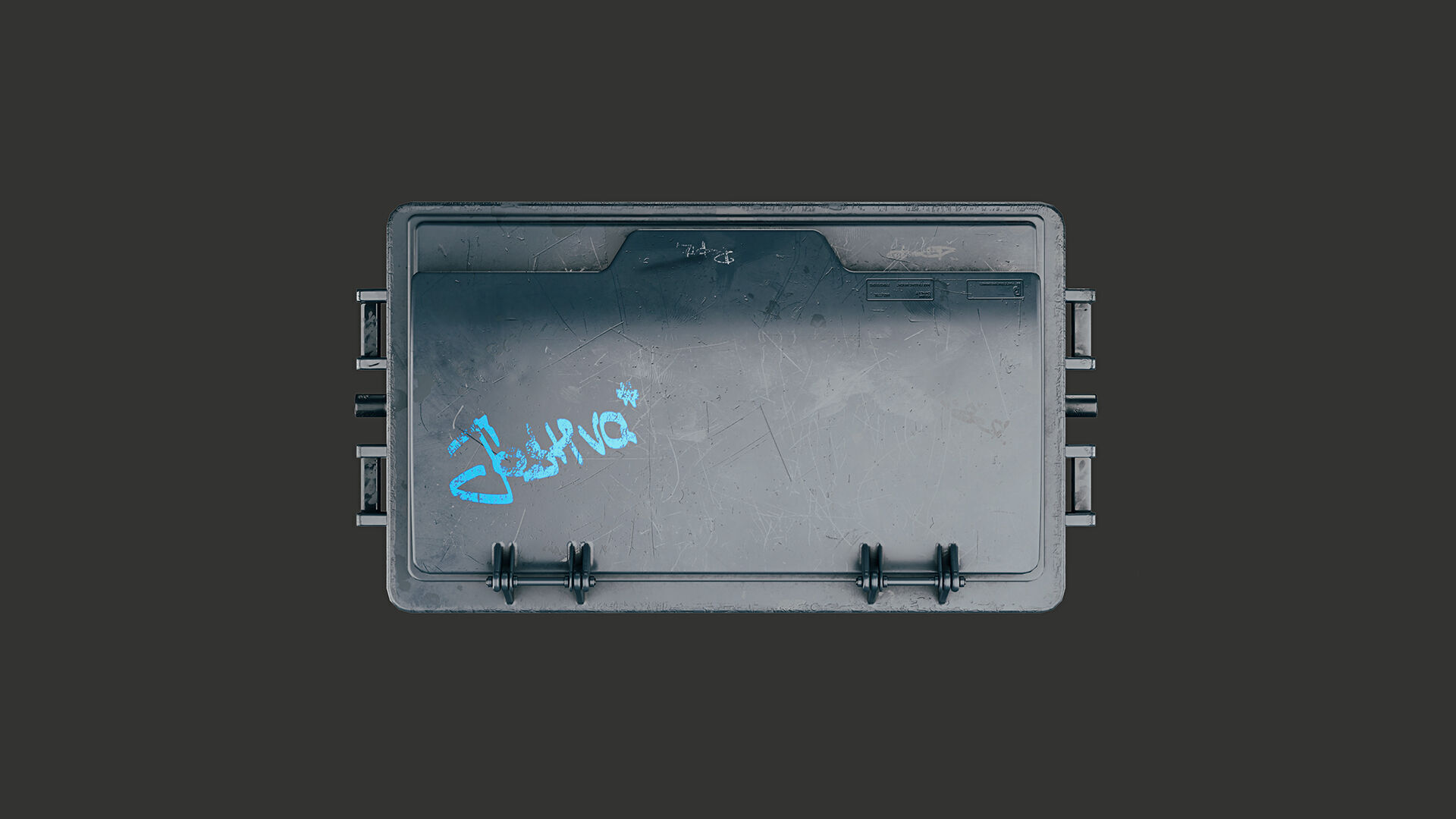 Outdoor Trash Can Low-poly 3D model_2