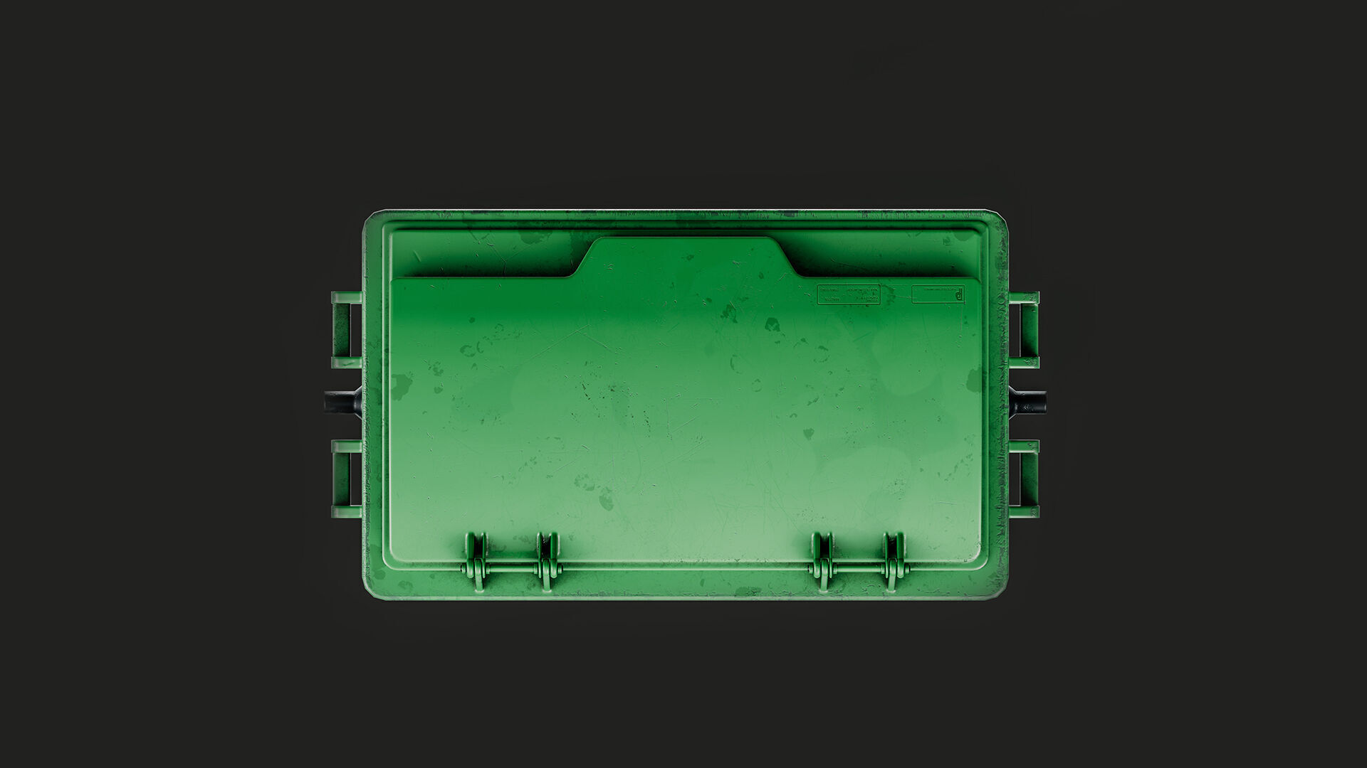 Outdoor Trash Can Low-poly 3D model_7