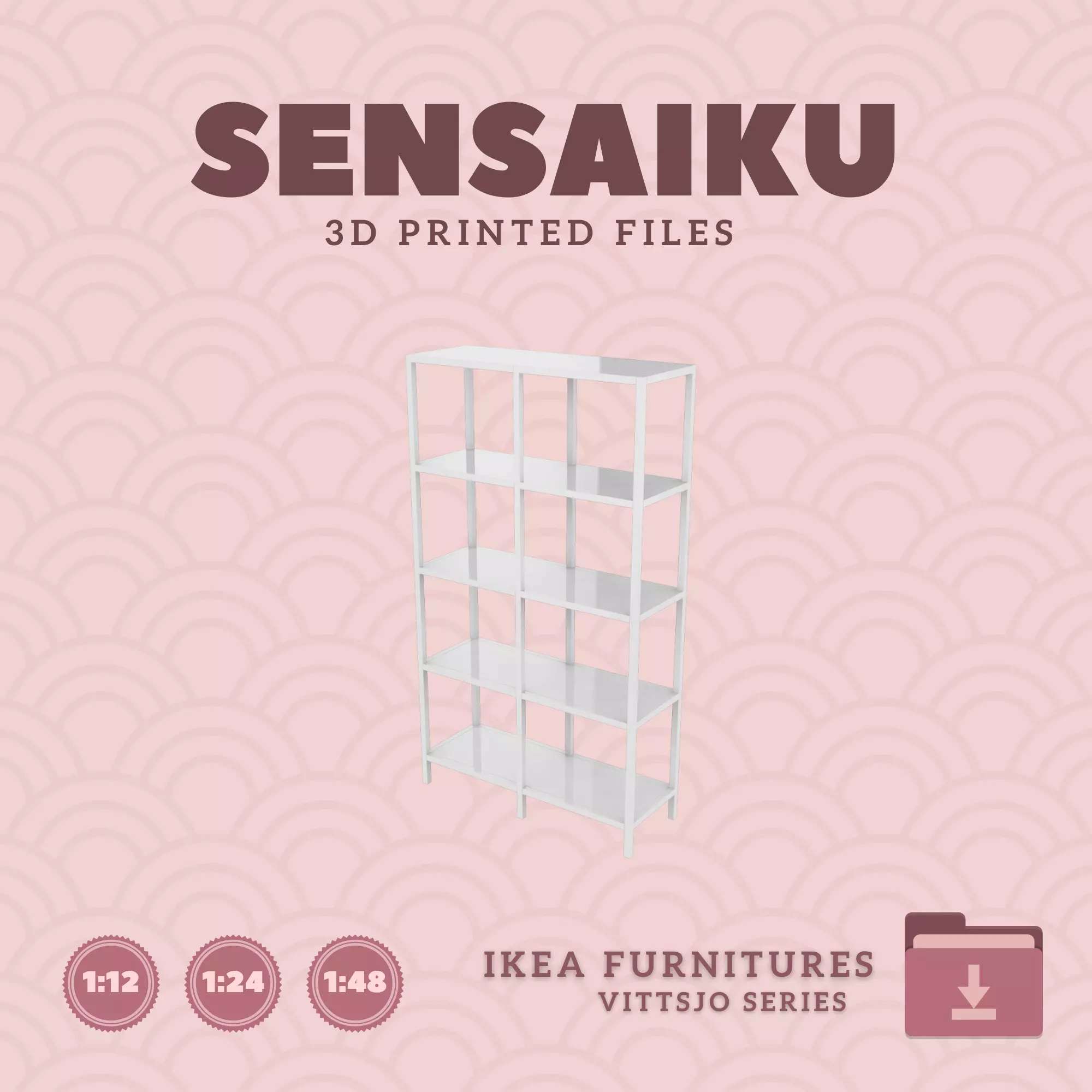 VITTSJO Shelf Unit 68 In for Mini Dollhouse - IKEA - 3D Print 3D print model