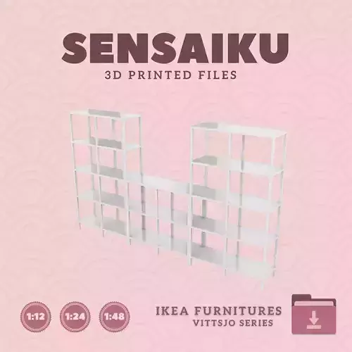 VITTSJO Shelf Unit 68 and 36 In for Dollhouse - IKEA - 3D Print