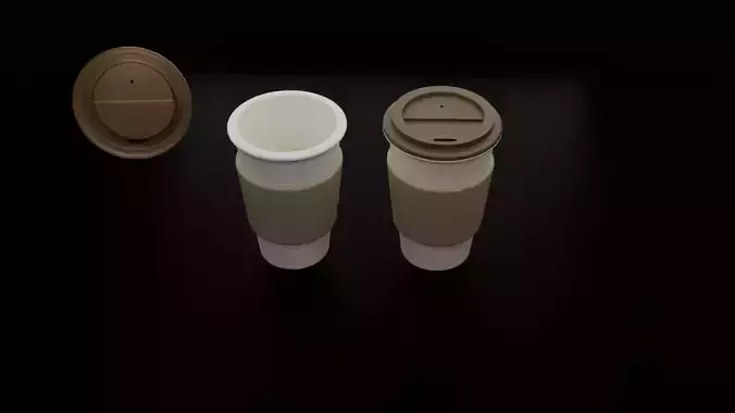 Low-Poly Coffee Cup with Lid - Reusable Eco Mug