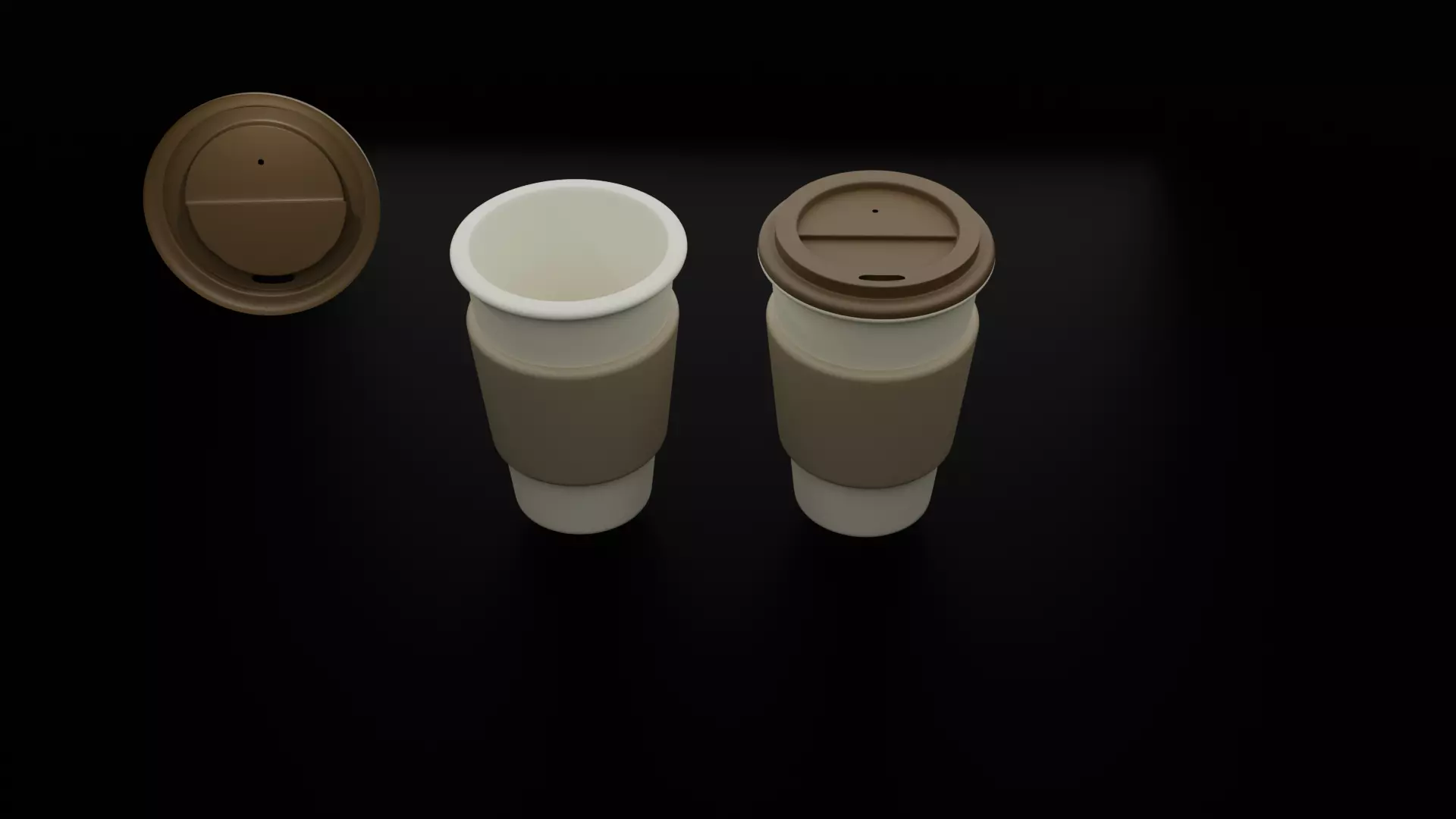 Low-Poly Coffee Cup with Lid - Reusable Eco Mug Low-poly 3D model_0