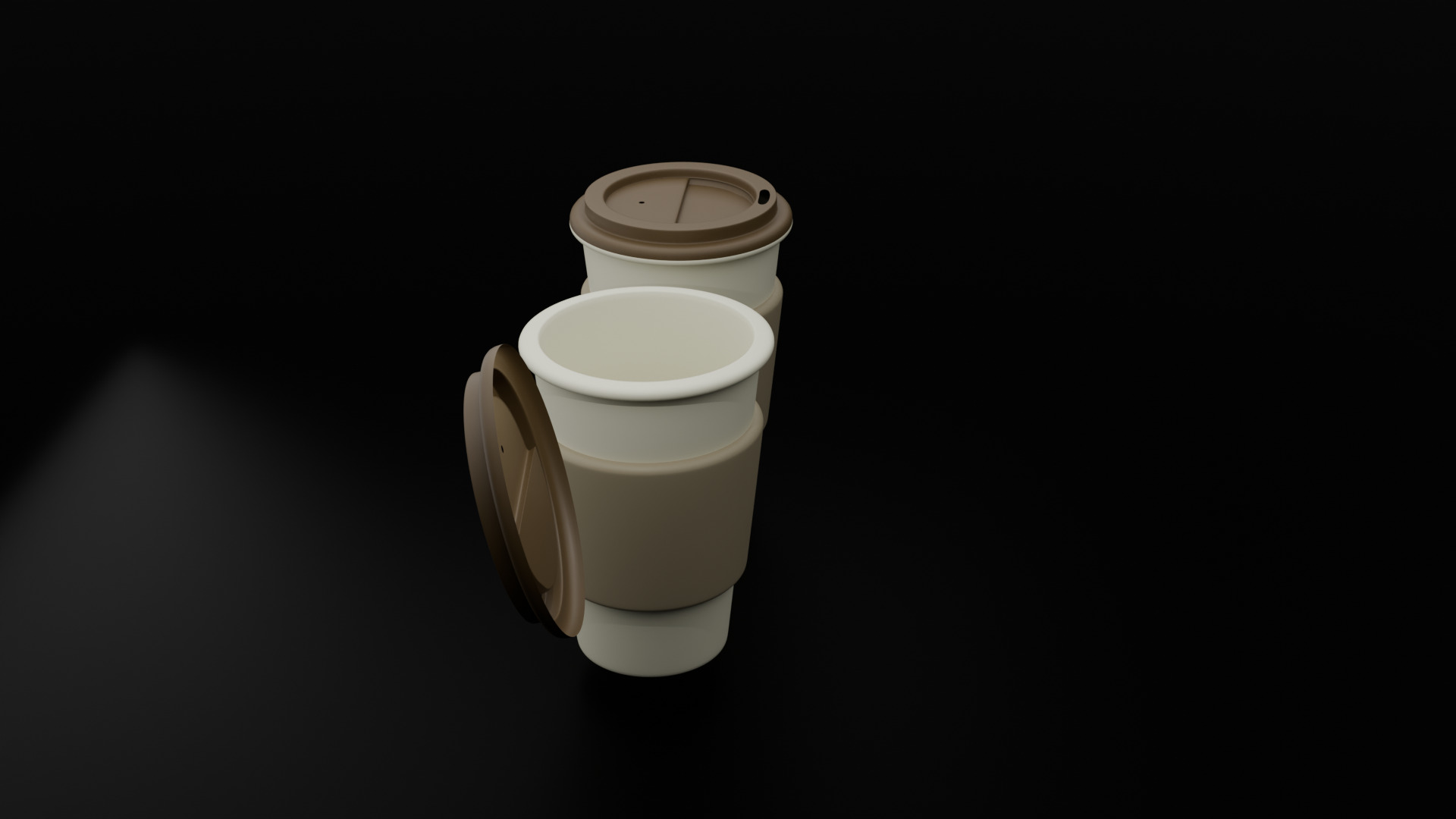 Low-Poly Coffee Cup with Lid - Reusable Eco Mug Low-poly 3D model_4