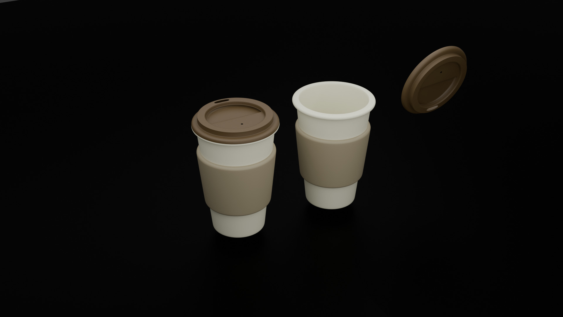 Low-Poly Coffee Cup with Lid - Reusable Eco Mug Low-poly 3D model_2