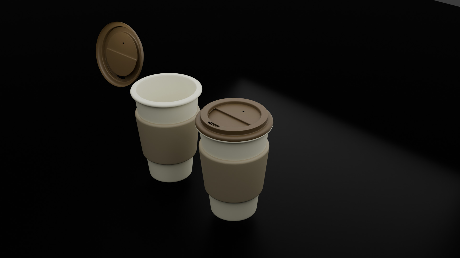 Low-Poly Coffee Cup with Lid - Reusable Eco Mug Low-poly 3D model_1