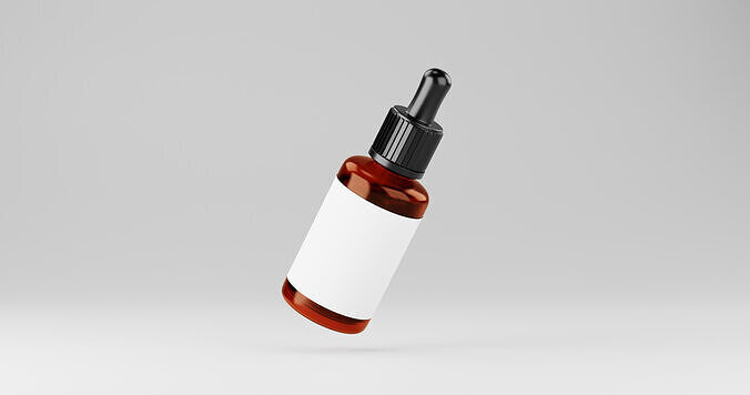 Realistic Dropper Bottle Model with Custom Label Space 3D model