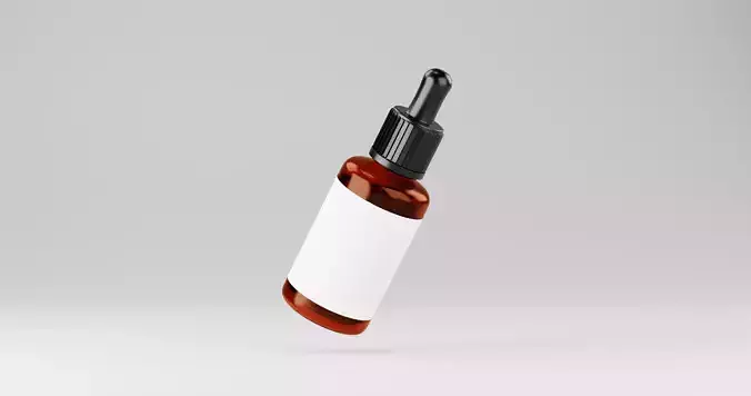 Realistic Dropper Bottle Model with Custom Label Space