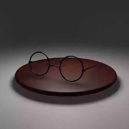 Round Glasses Low-poly 3D model