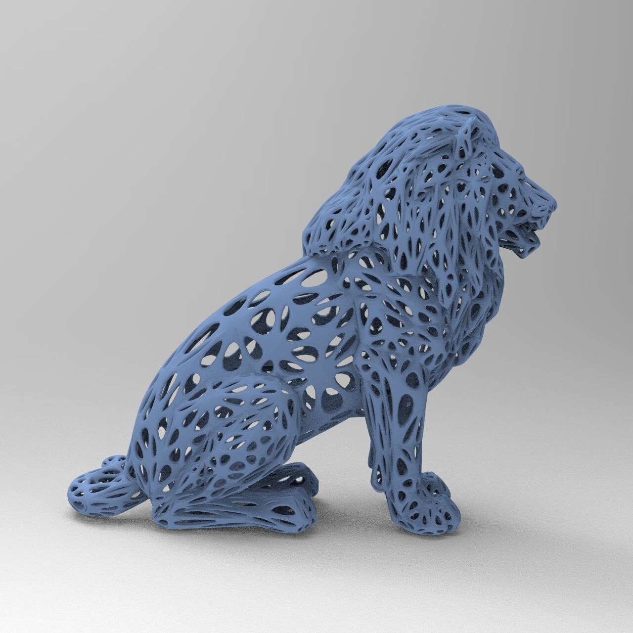Lion Voronoi Style 3D print model_2