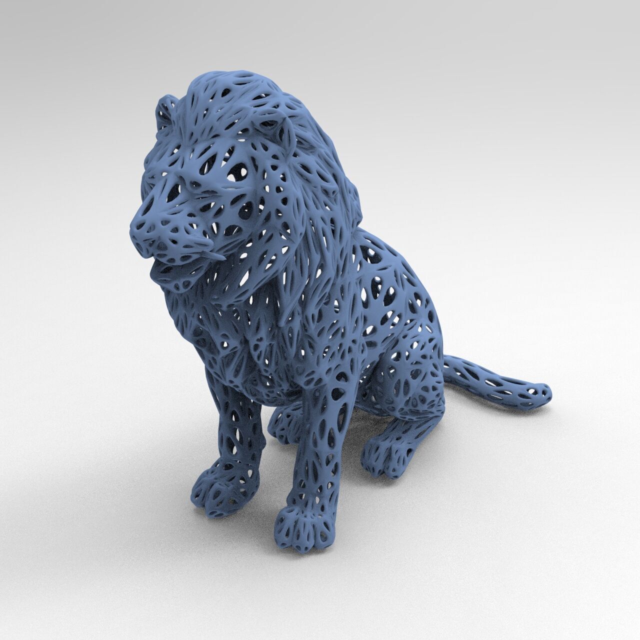 Lion Voronoi Style 3D print model_1