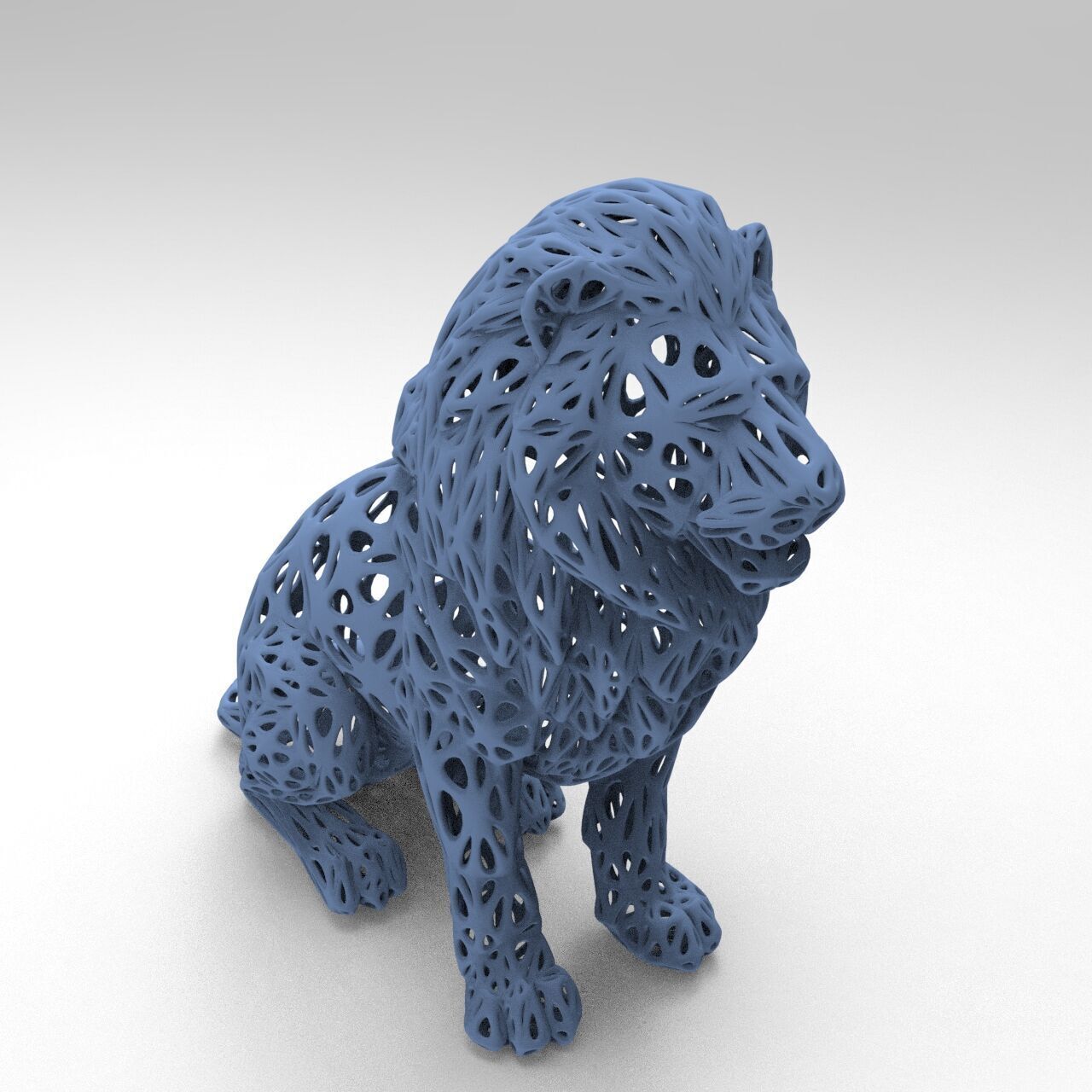 Lion Voronoi Style 3D print model_4