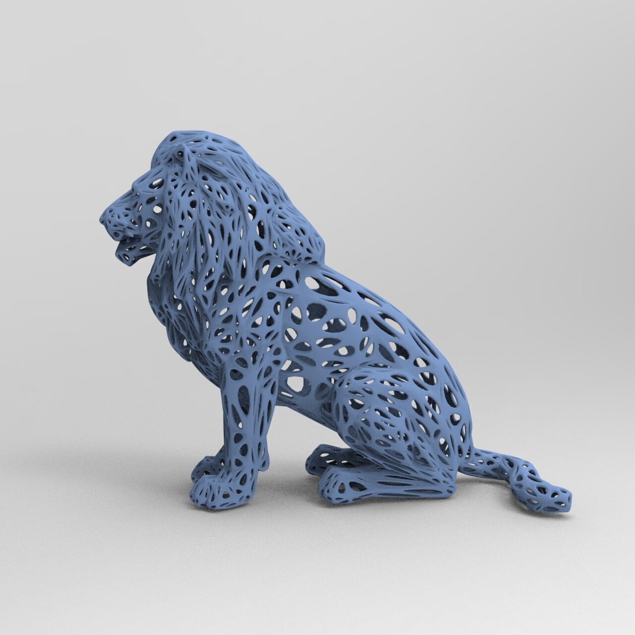 Lion Voronoi Style 3D print model_3
