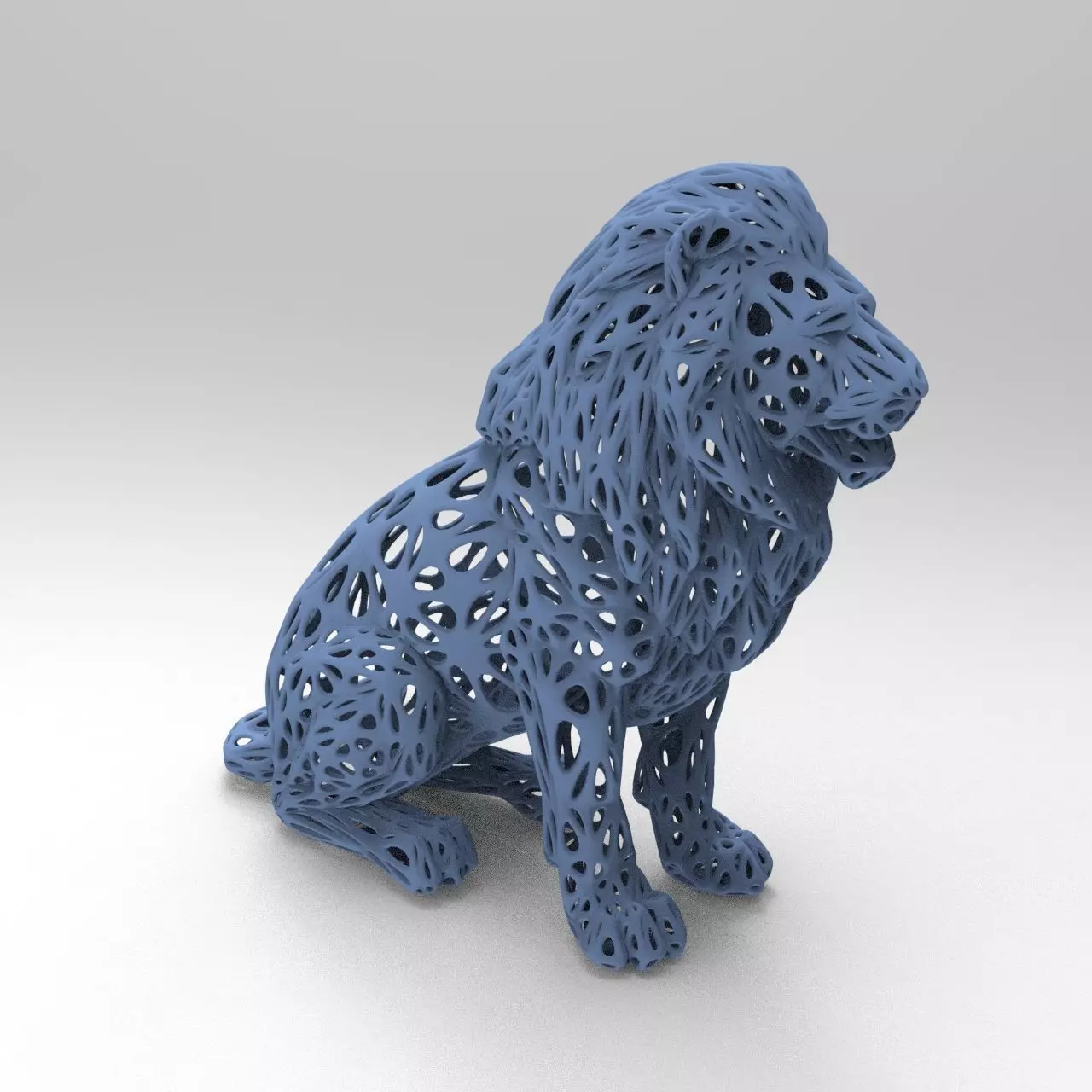 Lion Voronoi Style 3D print model_0
