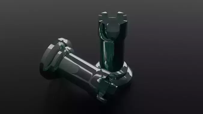 Low poly glass chess rook