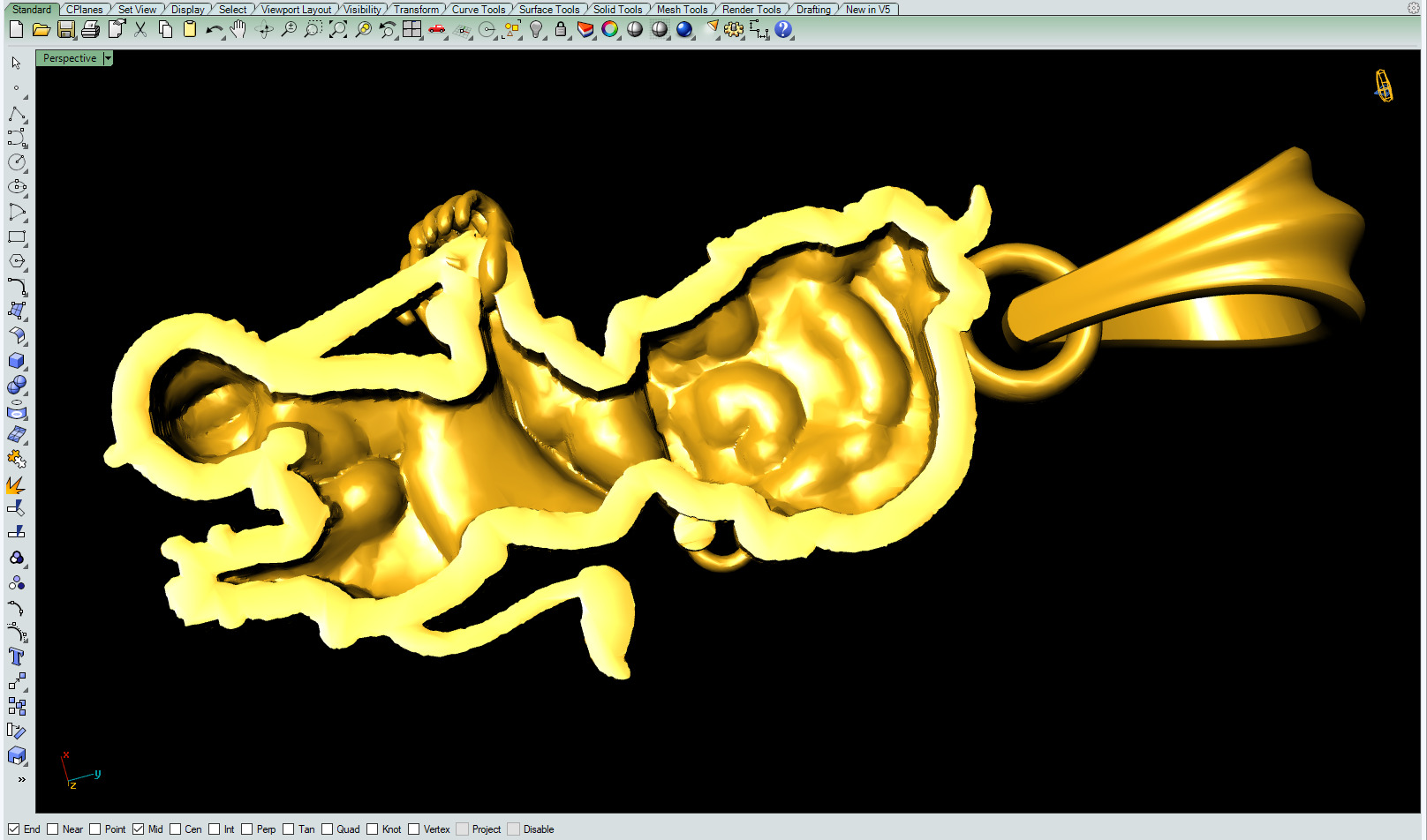 Bal Hanuman pendant file 3D print model_4