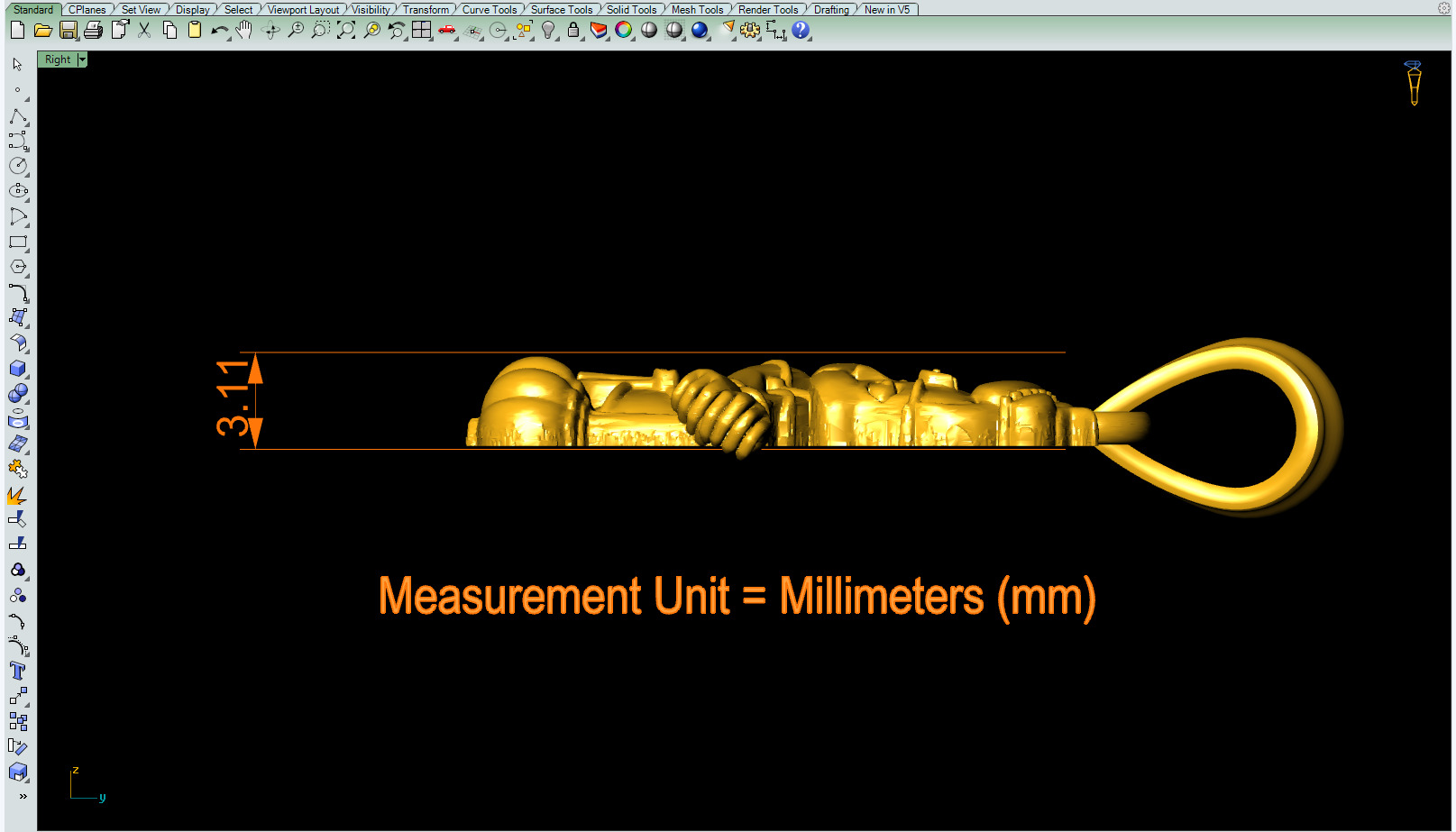 Bal Hanuman pendant file 3D print model_6