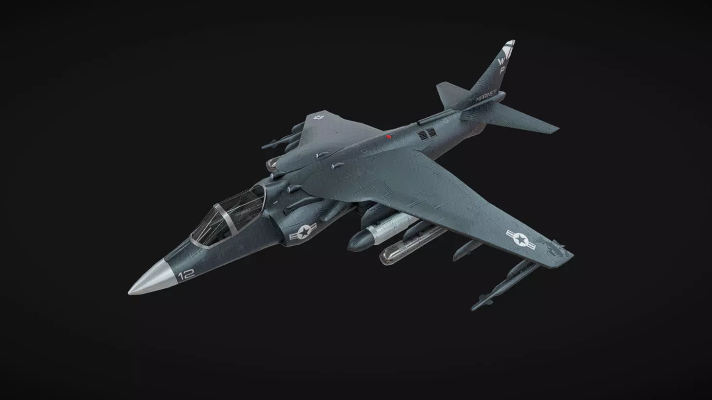 Av-8b Harrier Low-poly 3D model_0
