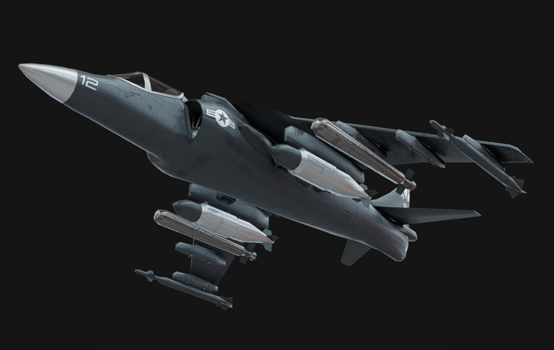 Av-8b Harrier Low-poly 3D model_1